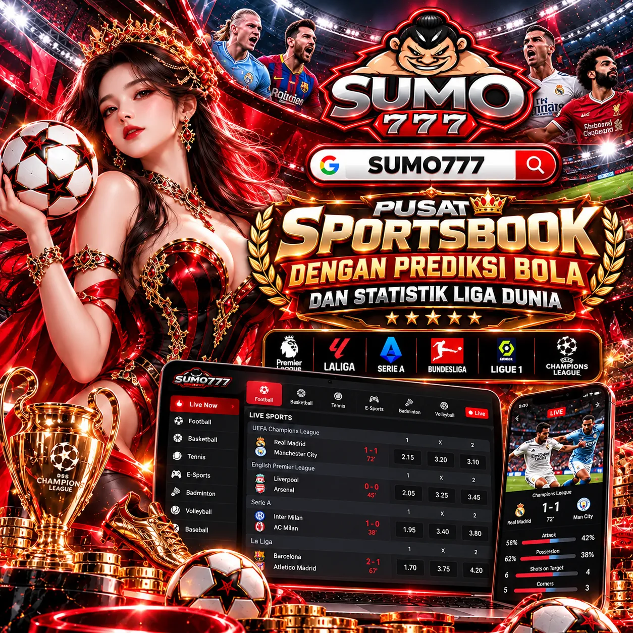 SUMO777: Pusat Sportsbook dengan Prediksi Bola dan Statistik Liga Dunia